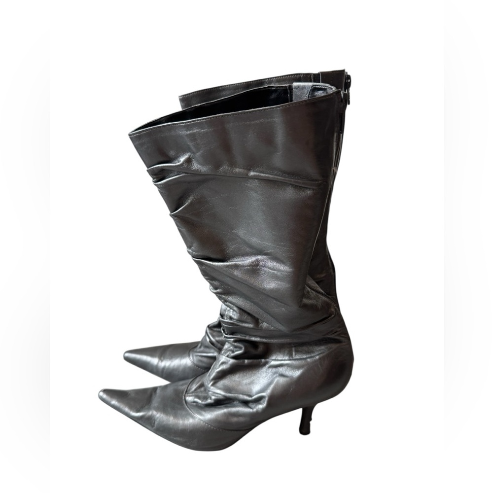 Nine West Metallic Gray Heeled Boots